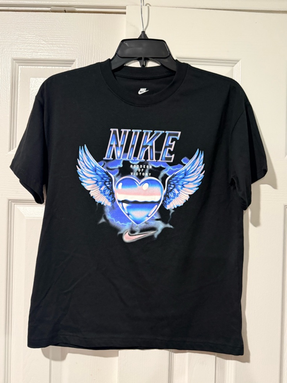 Nike Girl’s Black Graphic Heart Wing T-Shirt